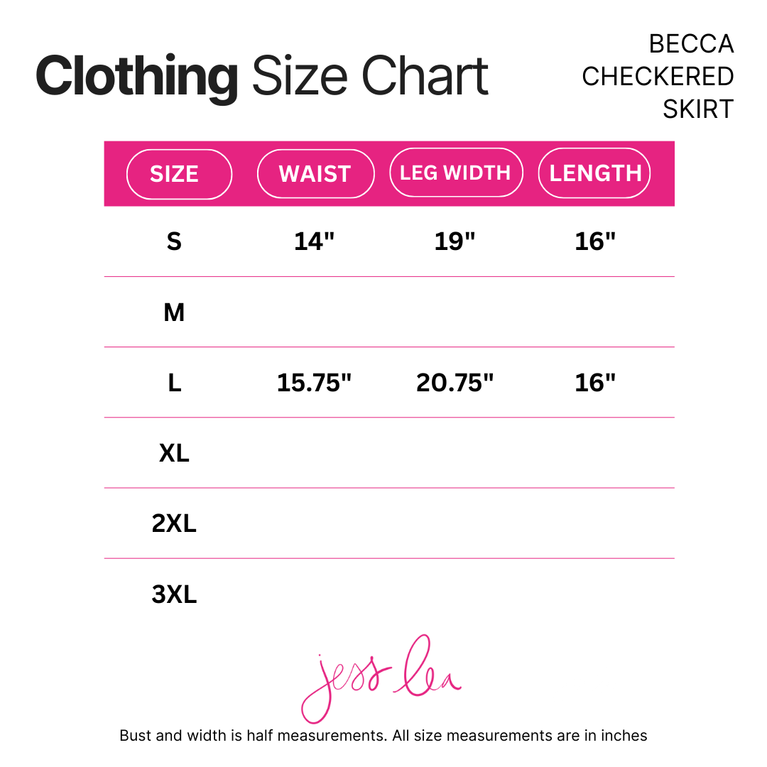 Becca Checkered Denim Skirt - Jess Lea Boutique