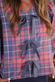PREORDER- Betty Bow Top - Patterned In Plaid - Jess Lea Boutique