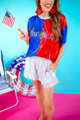 PREORDER-The American Way Metallic Top - Jess Lea Boutique