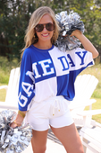 Huddle Up Color Block Top- Blue - Jess Lea Boutique