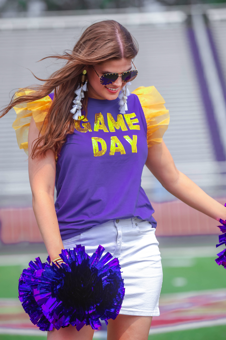 PREORDER-It's Game Day Sequin Patch Top - Jess Lea Boutique