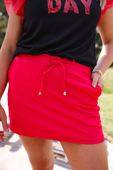 Solid Red Skort - Jess Lea Boutique
