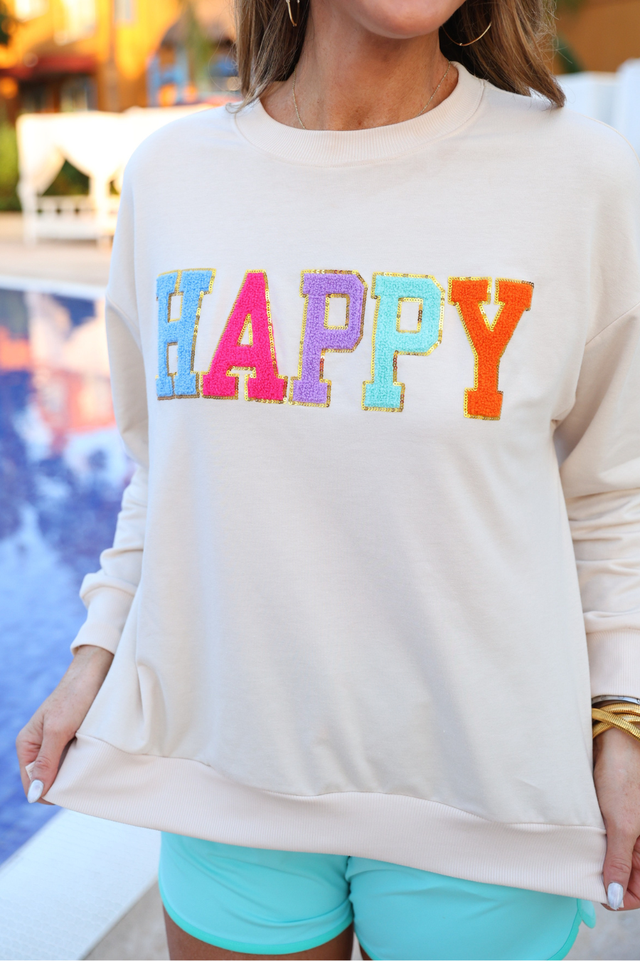 Happy Patch Pullover - Jess Lea Boutique