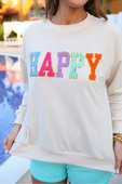 Happy Patch Pullover - Jess Lea Boutique