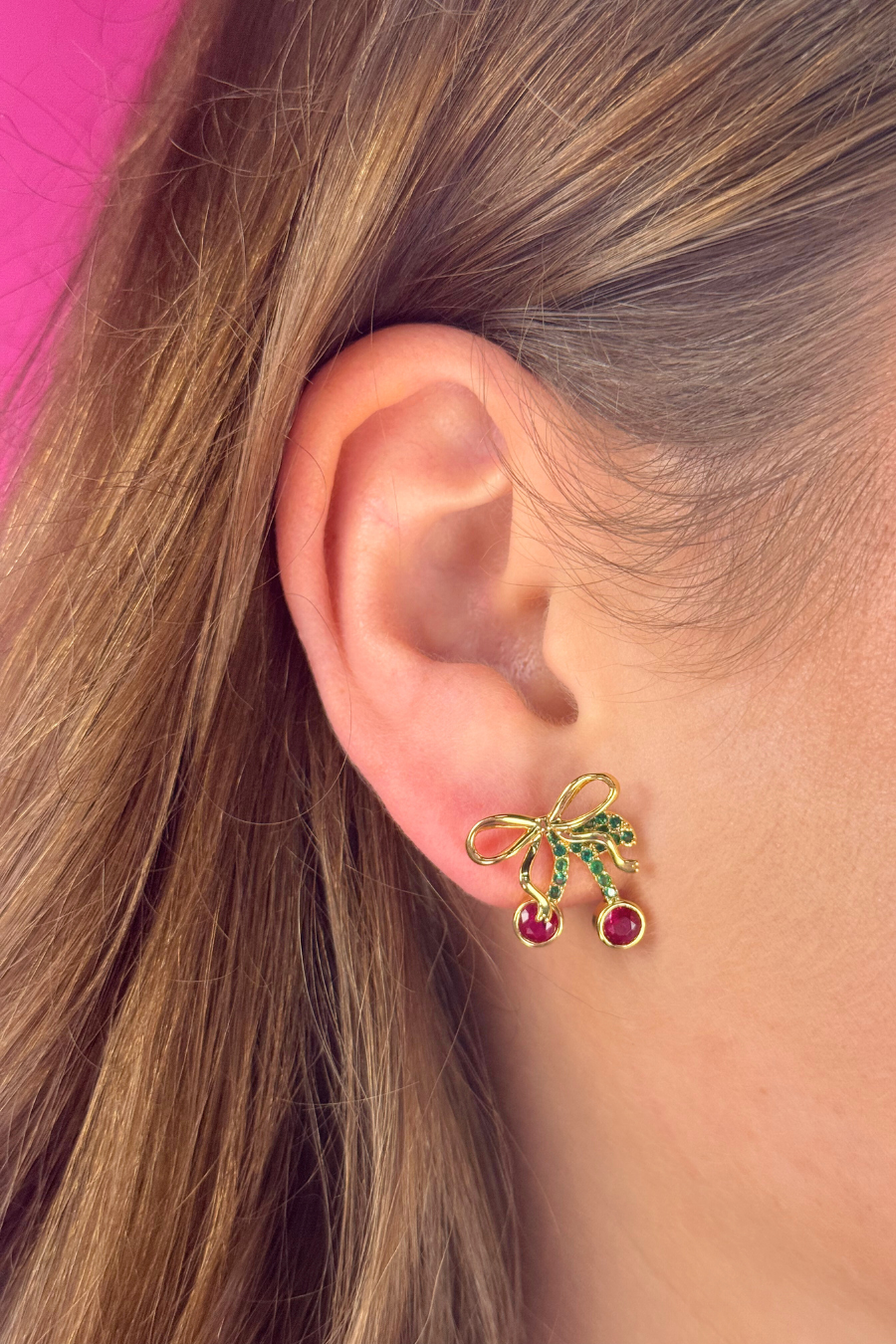Cherry Bow Studs - Jess Lea Boutique