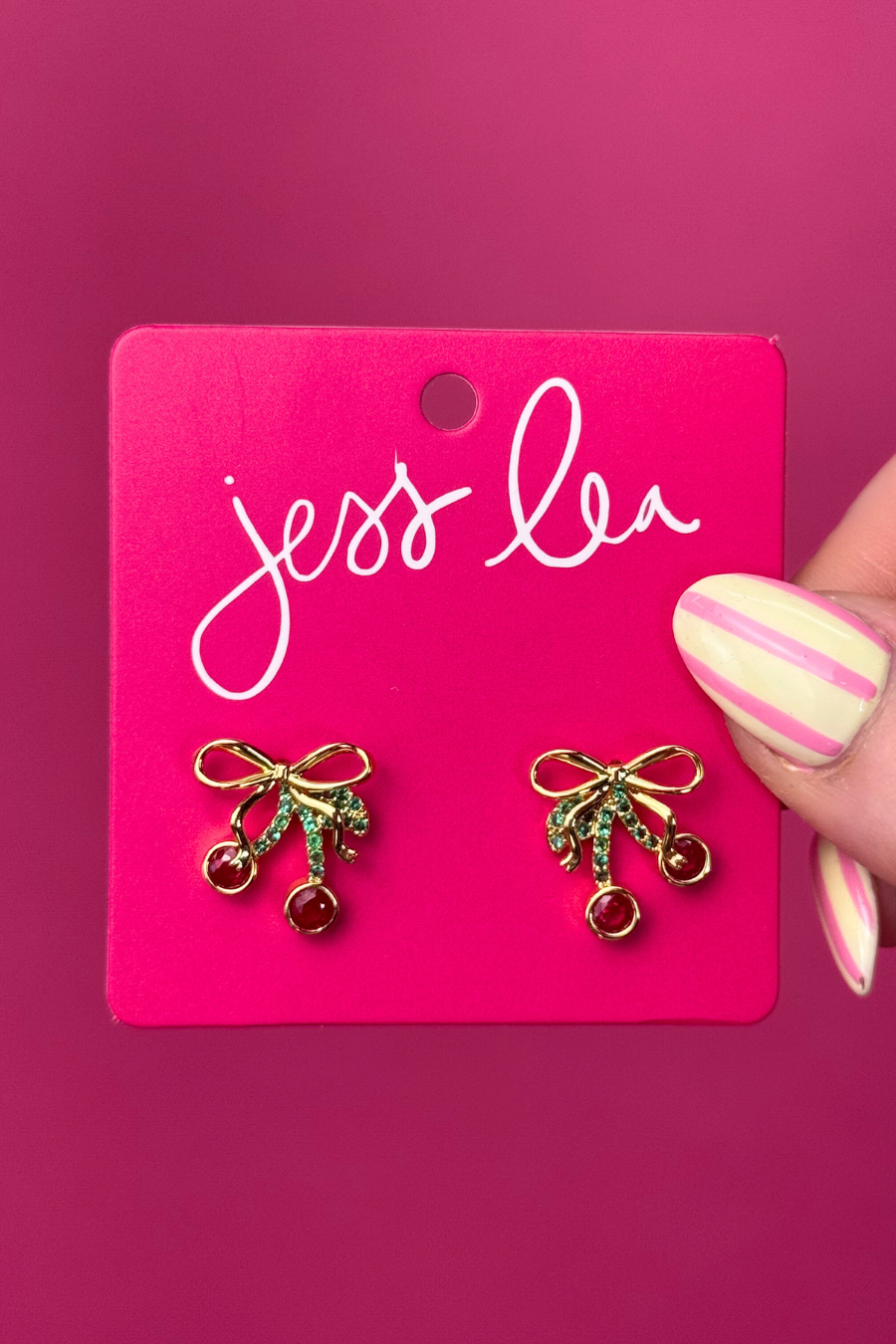 Cherry Bow Studs - Jess Lea Boutique