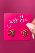 Cherry Bow Studs - Jess Lea Boutique