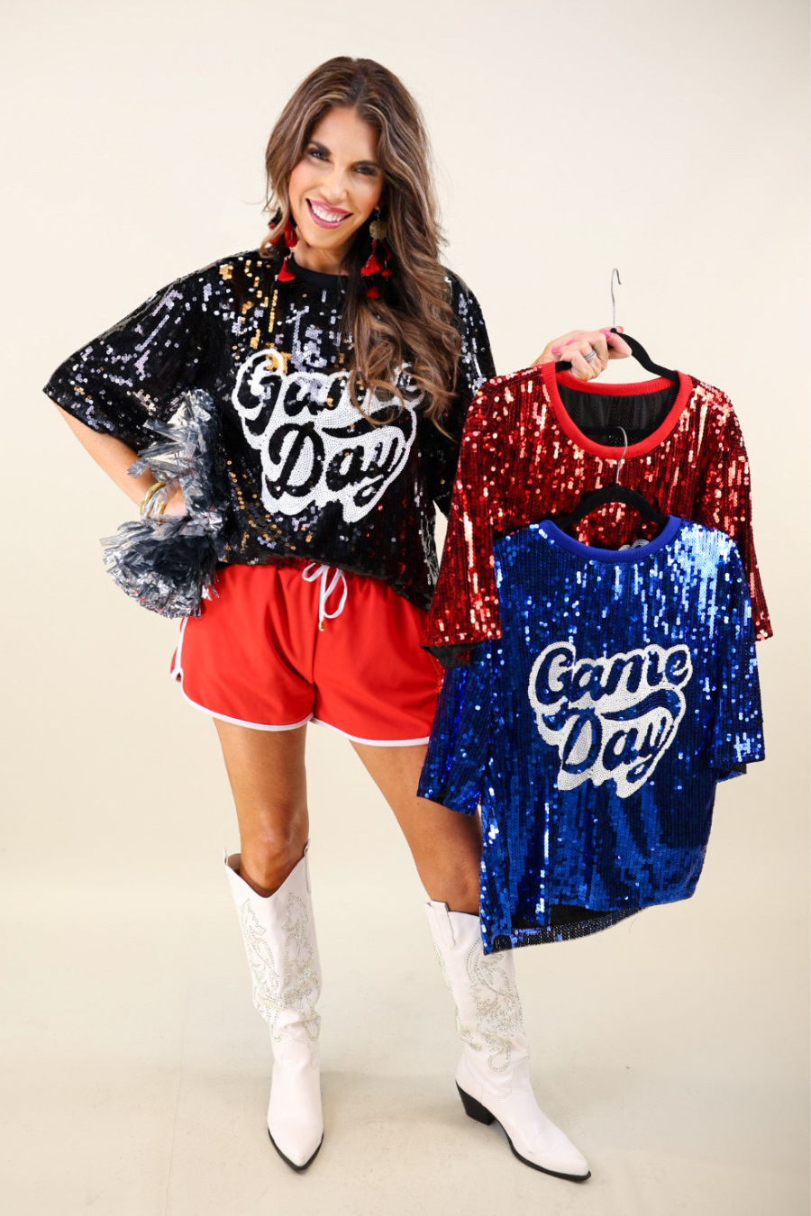 PREORDER--Sequin Game Day Top - Jess Lea Boutique