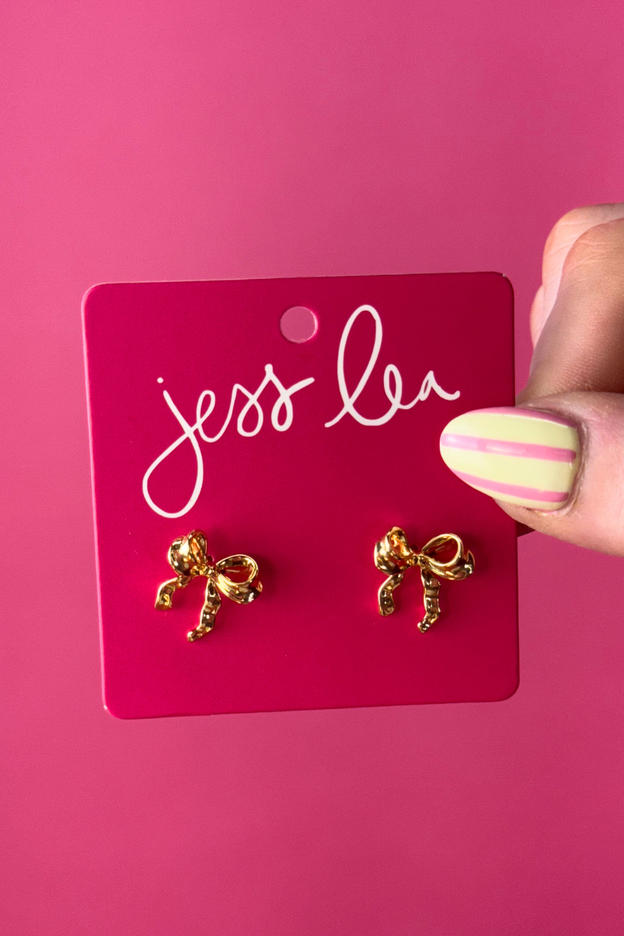 Golden Bow Studs - Jess Lea Boutique