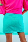 Nova Denim Skirt, Turquoise - Jess Lea Boutique