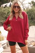 Miley Quarter Zip Pullover - Jess Lea Boutique