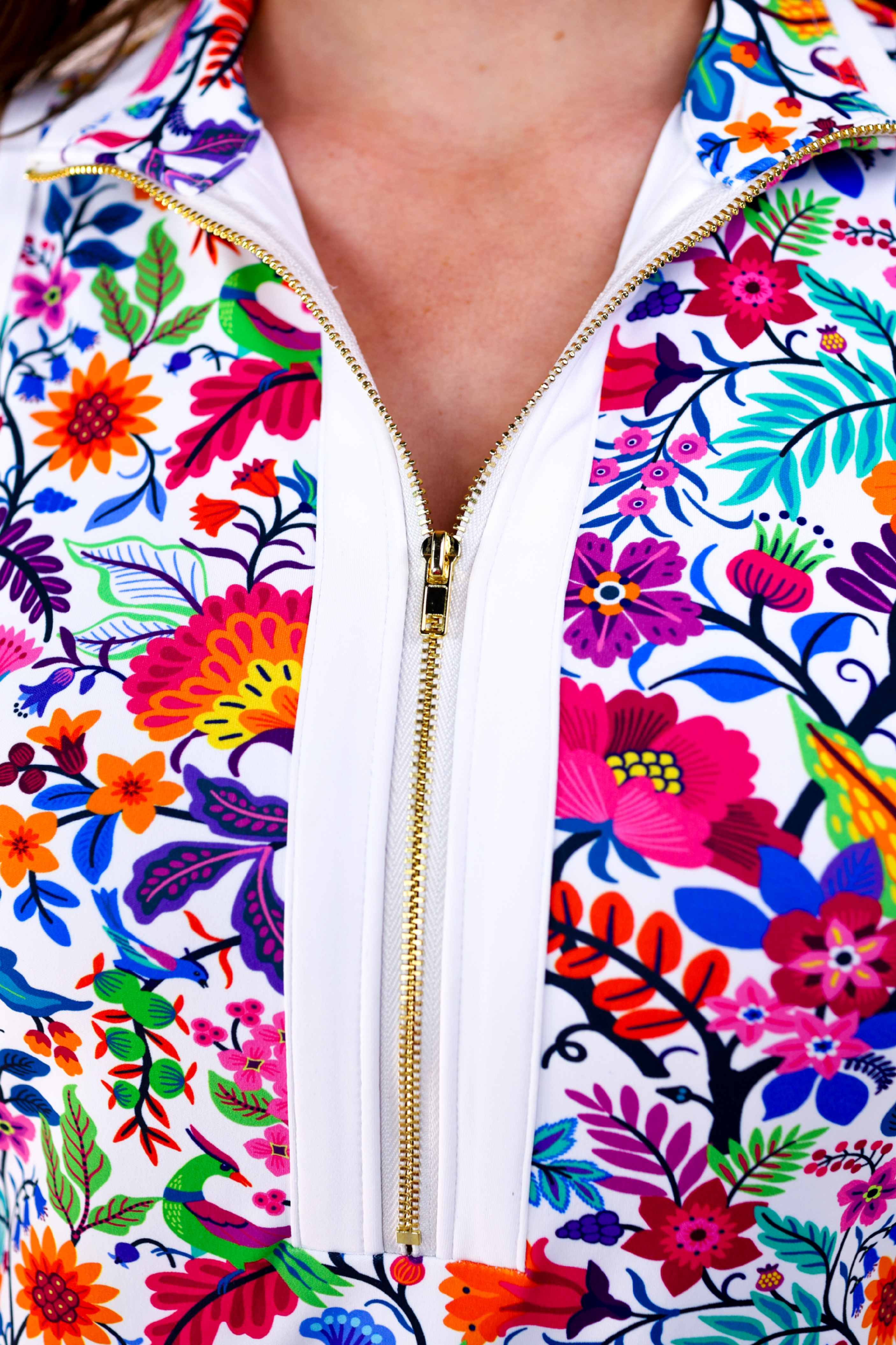 Everyday Zipper Dress, Fiesta Time White - Jess Lea Boutique