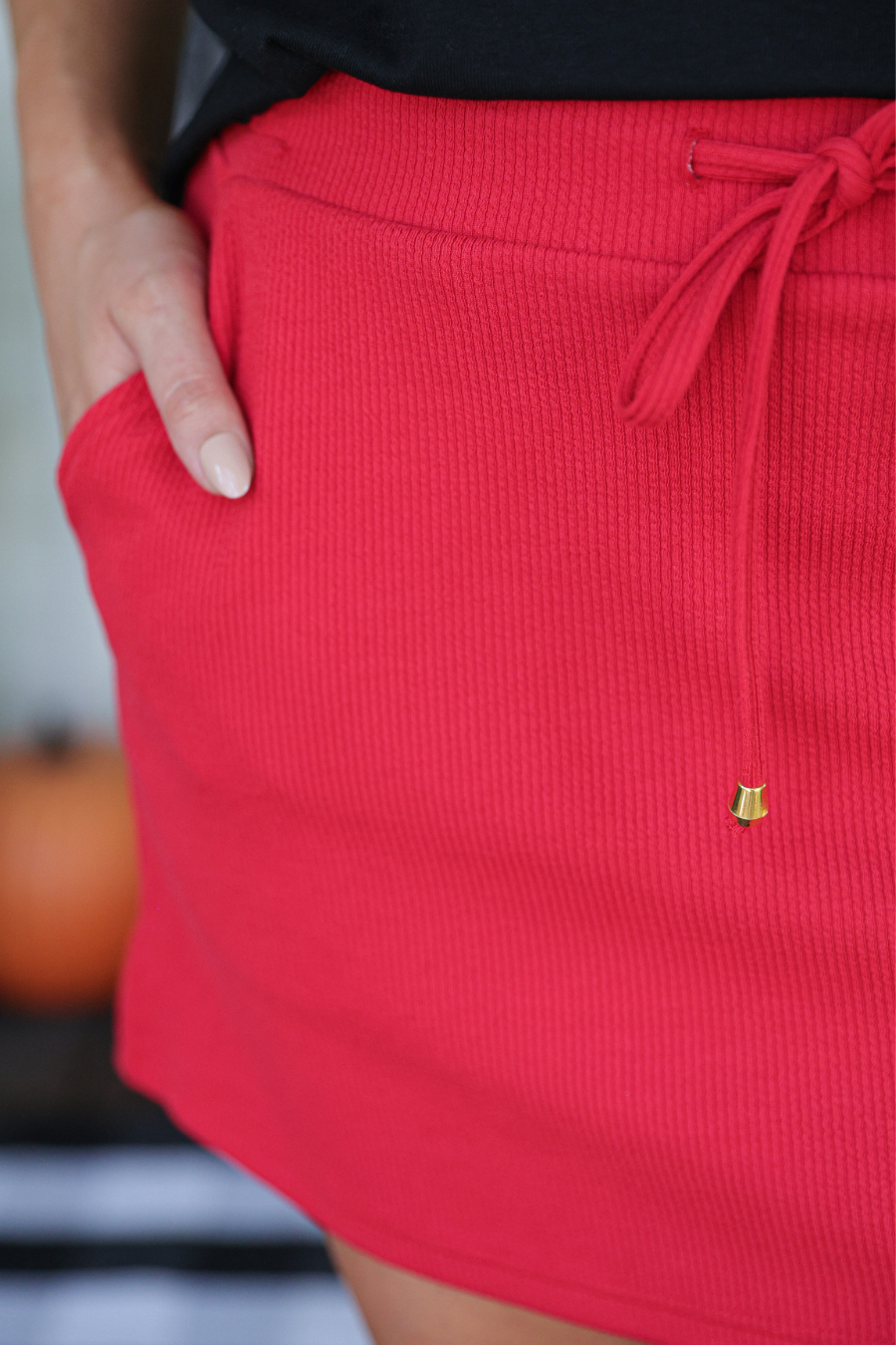 PREORDER Well Loved Ribbed Skort, Red - Jess Lea Boutique