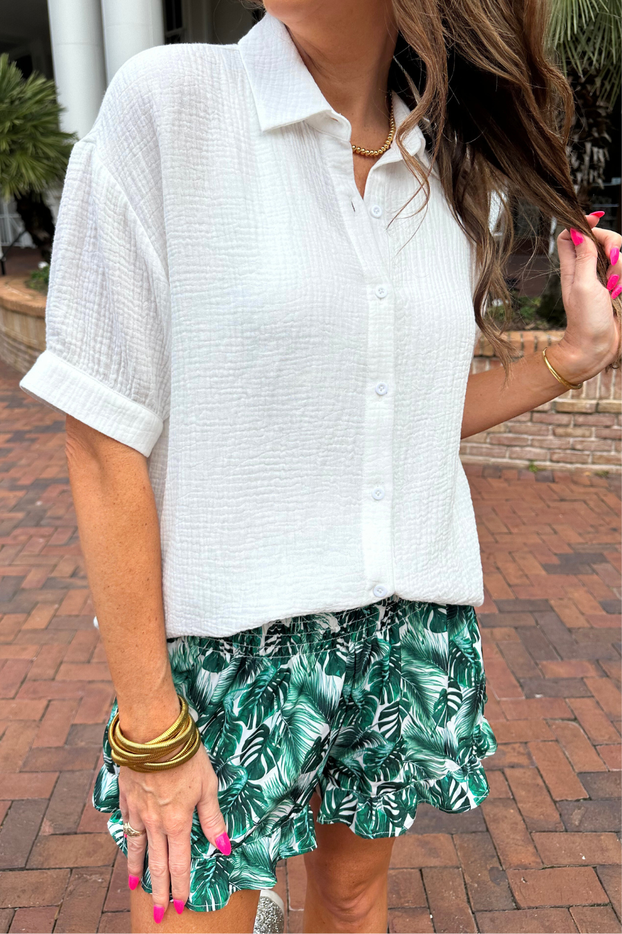 Sawyer Gauze Top, White - Jess Lea Boutique