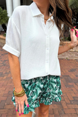 Sawyer Gauze Top, White - Jess Lea Boutique