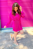Hot Shot Pleated Tie Dress - Jess Lea Boutique