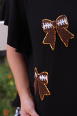 Sideline Sparkle Ruffle Top- Black - Jess Lea Boutique
