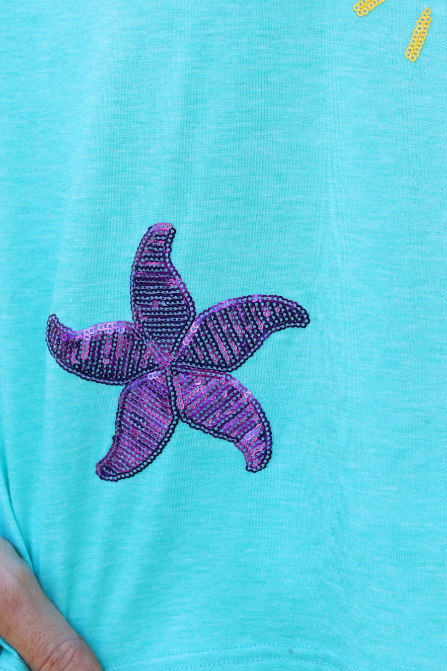 On Vacay Sequin Patch Top - Jess Lea Boutique