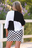 Huddle Up Color Block Top- Black - Jess Lea Boutique