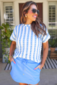 Bold And Bubbly Top, Light Blue - Jess Lea Boutique