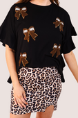 Sideline Sparkle Ruffle Top- Black - Jess Lea Boutique