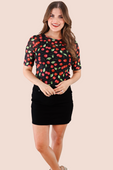 Wild Cherry Mesh Top - Jess Lea Boutique
