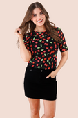 Wild Cherry Mesh Top - Jess Lea Boutique