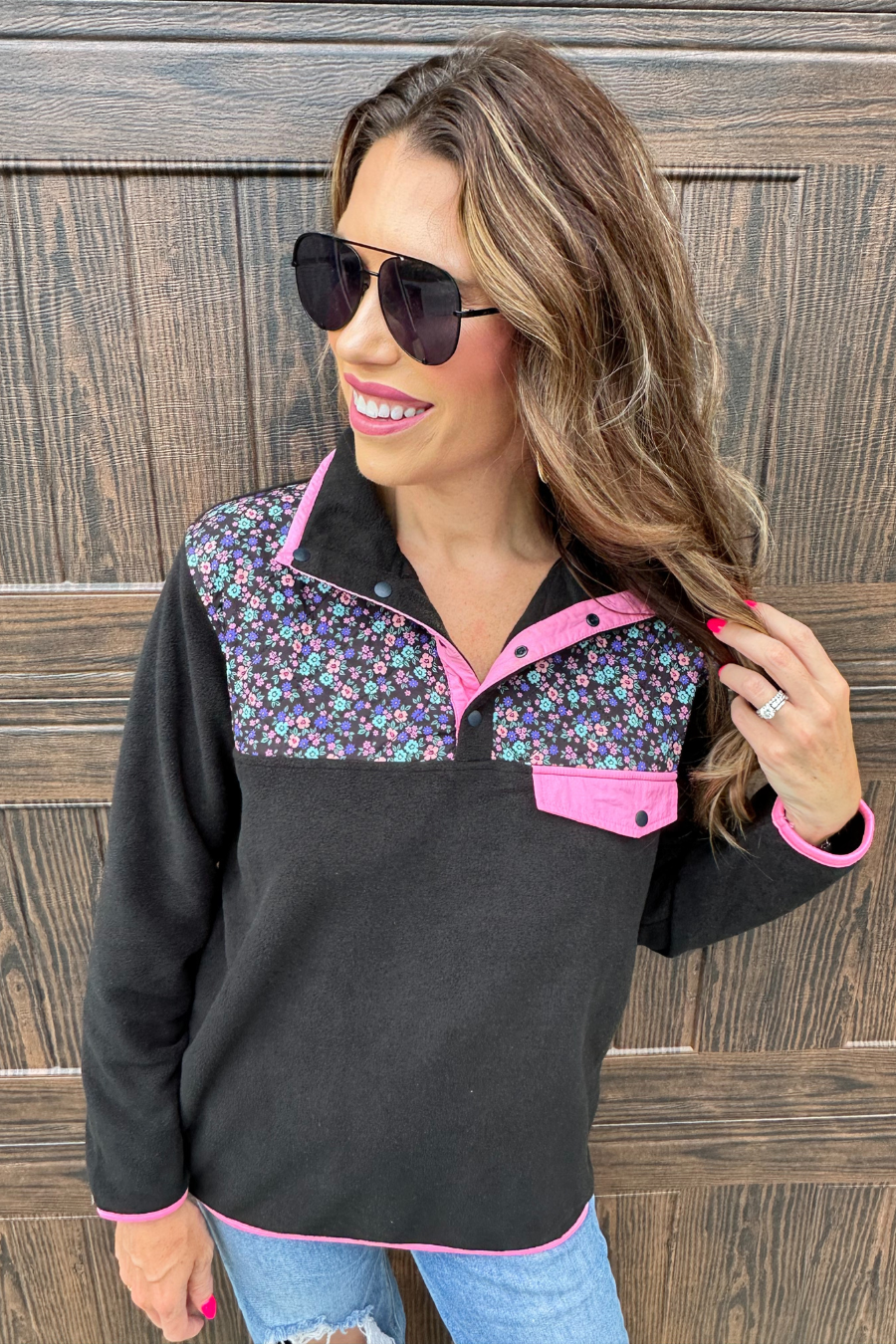 Lesly Floral Pullover - Jess Lea Boutique