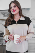 Carson Color Block Quarter Zip - Jess Lea Boutique