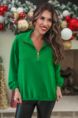 Levi Ribbed Quarter Zip Pullover - Jess Lea Boutique