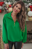 Levi Ribbed Quarter Zip Pullover - Jess Lea Boutique