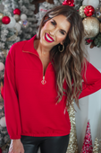 Levi Ribbed Quarter Zip Pullover - Jess Lea Boutique