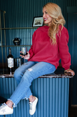 Wine Embossed Sweatshirt - Jess Lea Boutique