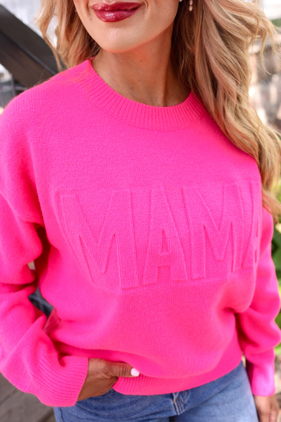 Mama Embossed Sweater - Jess Lea Boutique