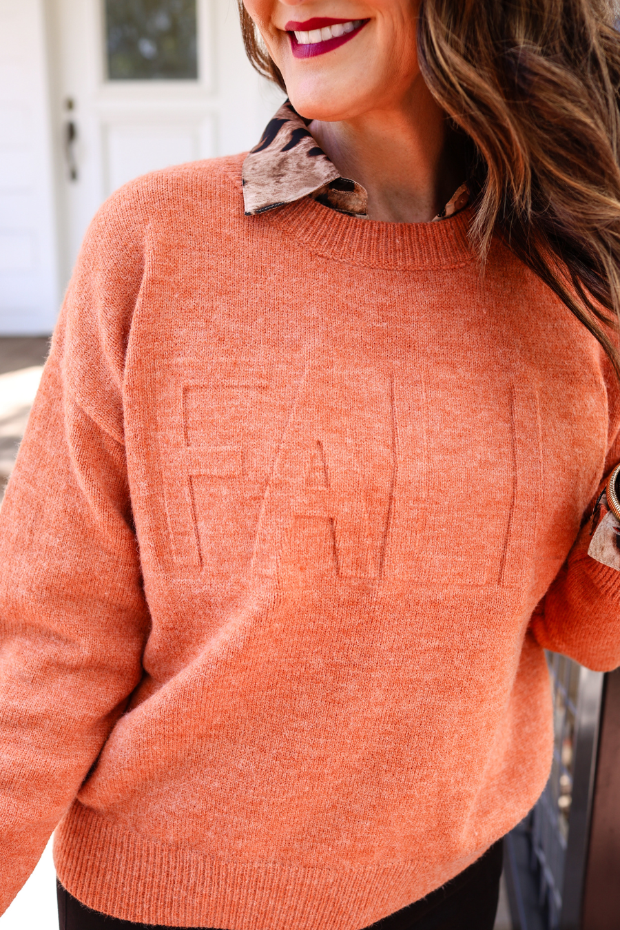 Fall Embossed Sweater - Jess Lea Boutique