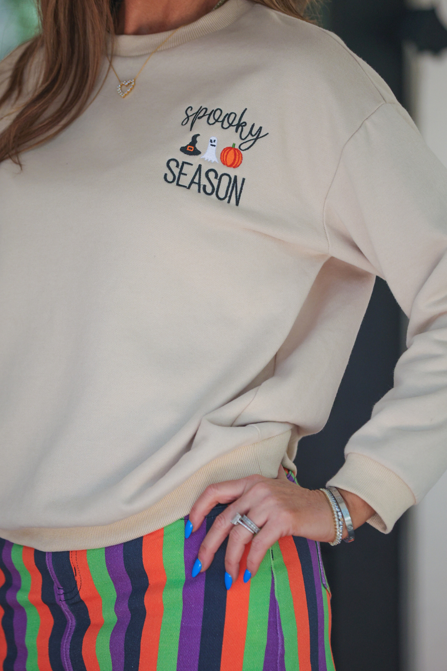 PREORDER Spooky Season Embroidered Sweatshirt - Jess Lea Boutique