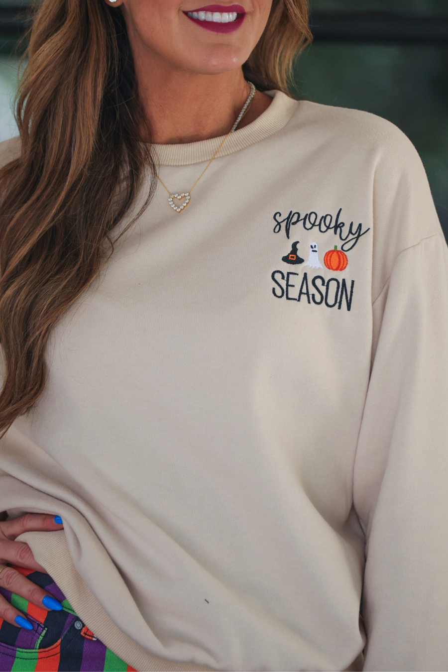 PREORDER Spooky Season Embroidered Sweatshirt - Jess Lea Boutique