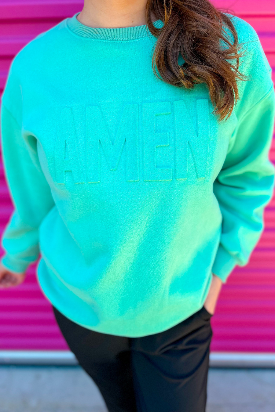 Amen Embossed Sweatshirt - Jess Lea Boutique