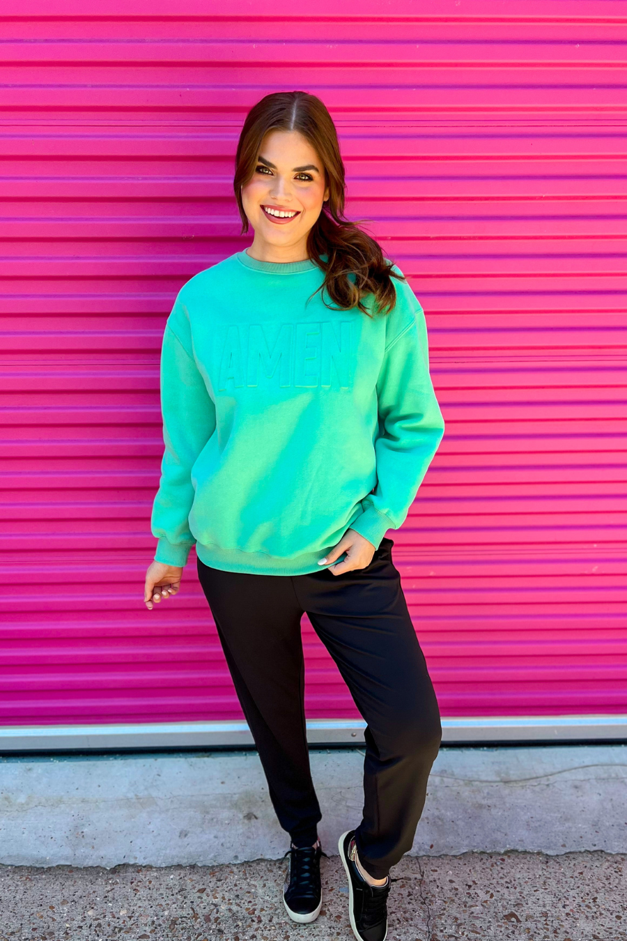 Amen Embossed Sweatshirt - Jess Lea Boutique