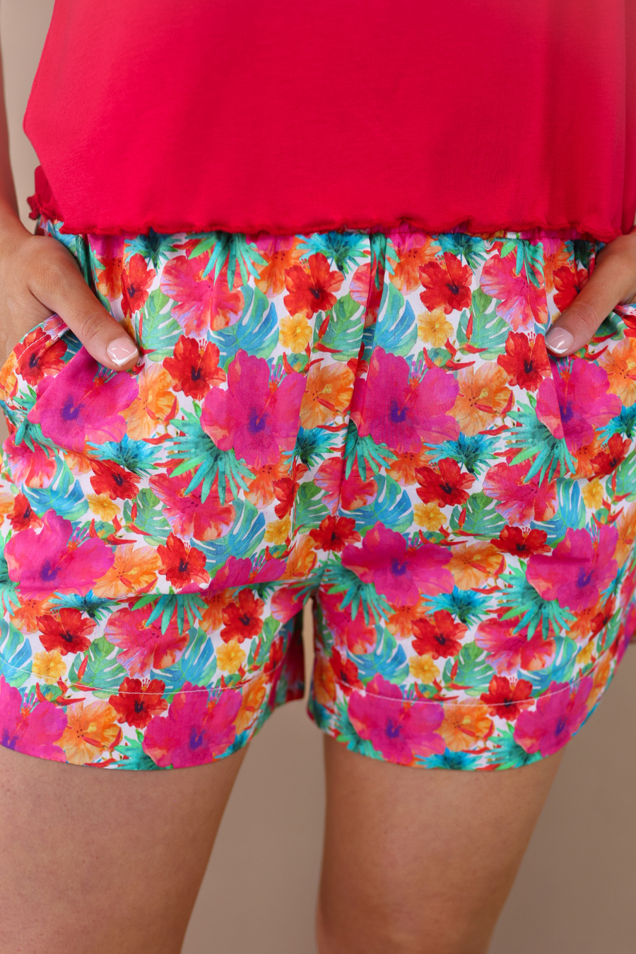 Casual Outing Shorts, Multi Tropical - Jess Lea Boutique
