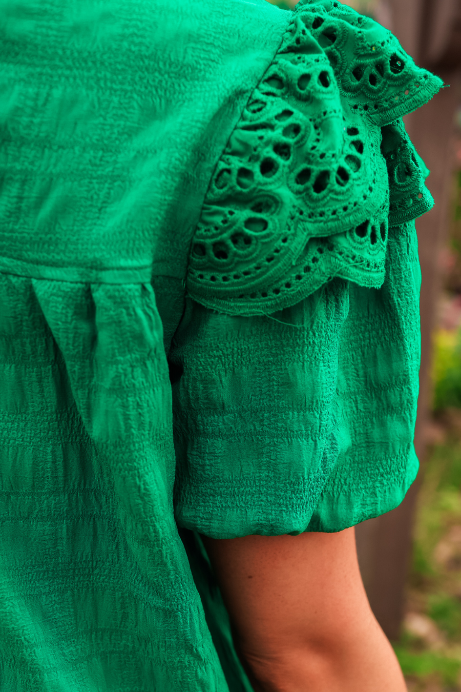 Kimber Eyelet Top, Green - Jess Lea Boutique