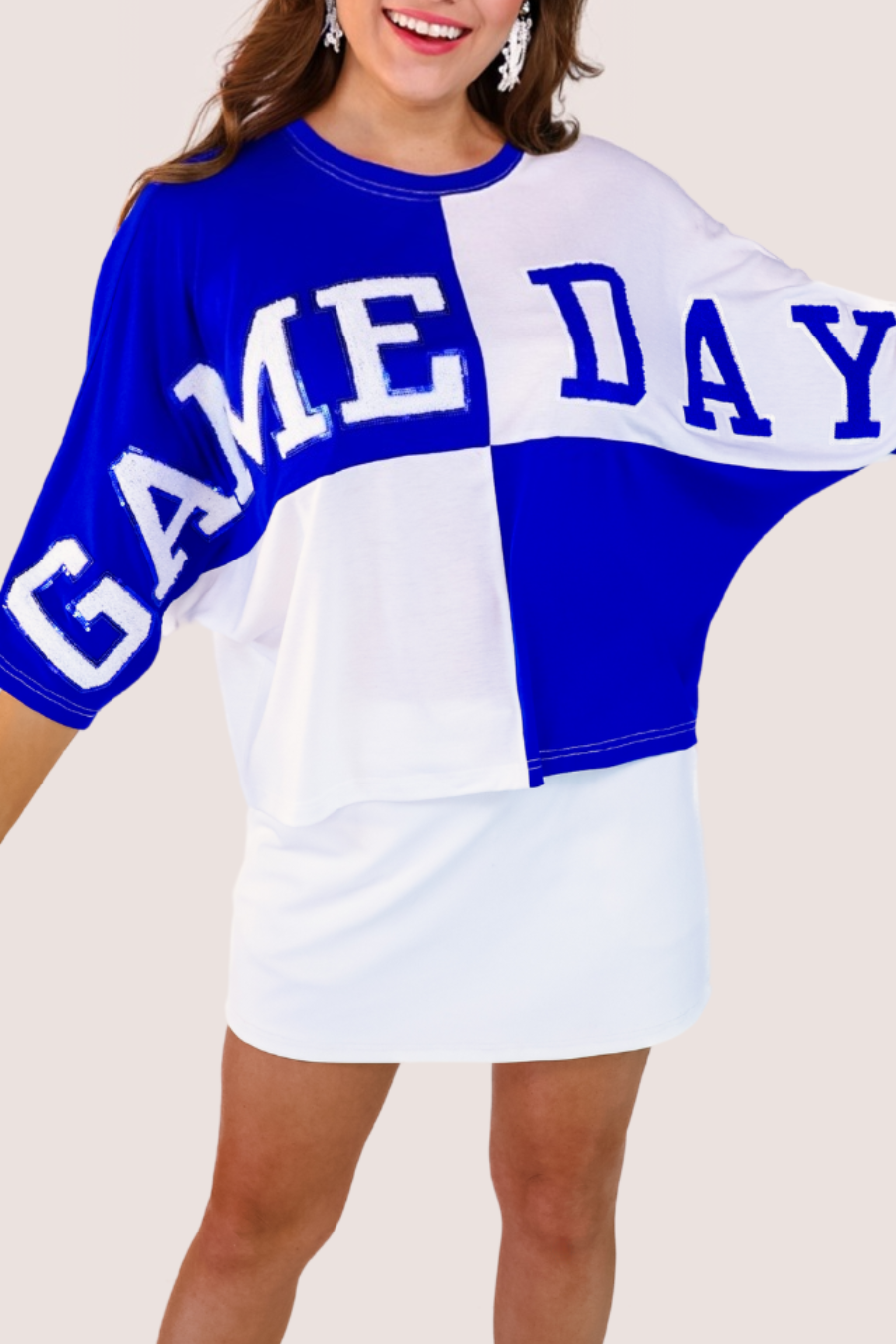 Huddle Up Color Block Top- Blue - Jess Lea Boutique