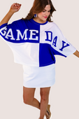 Huddle Up Color Block Top- Blue - Jess Lea Boutique