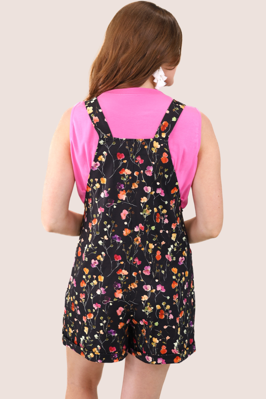Everyday Overall Shorts- Happy Blooms - Jess Lea Boutique