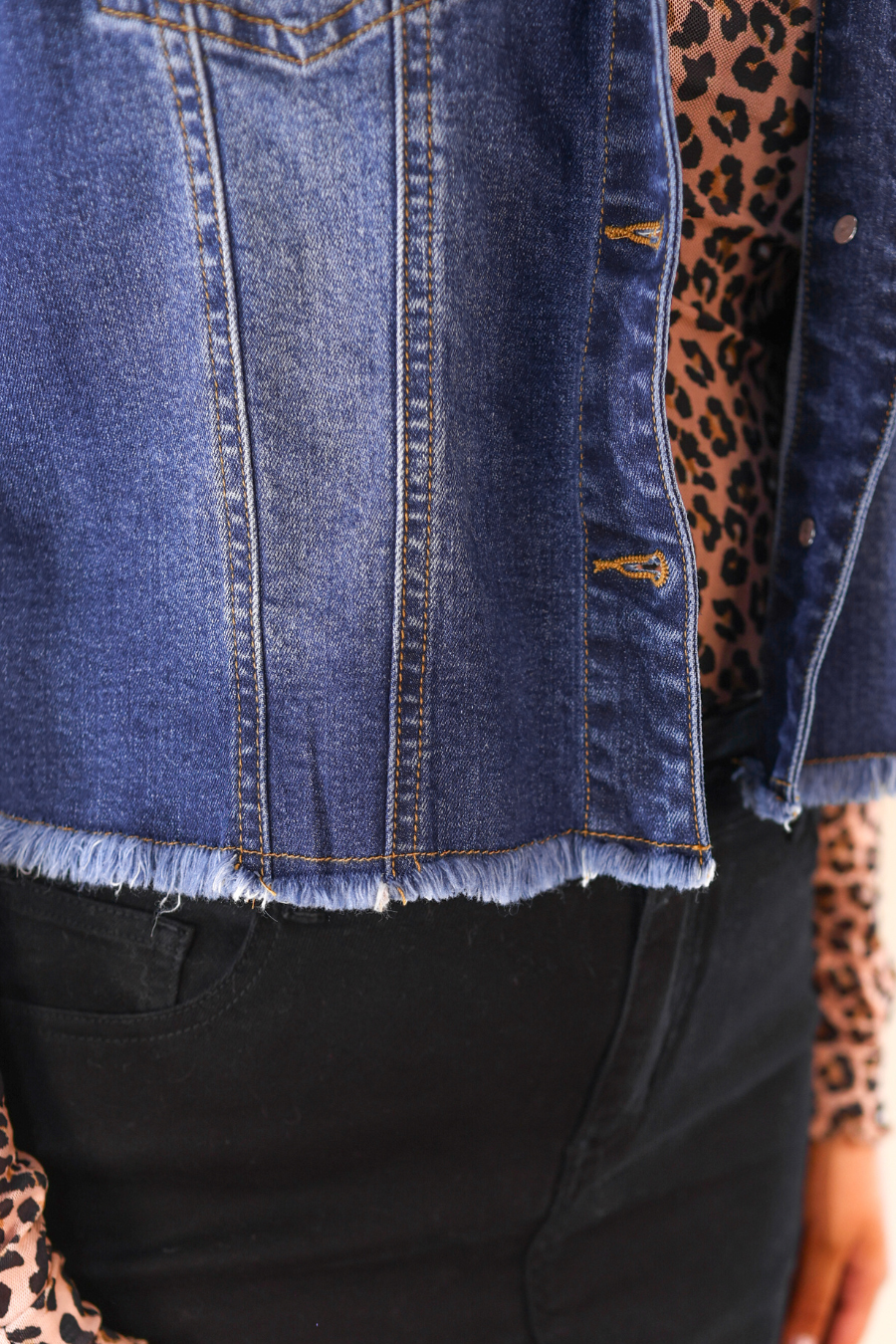 Jordan Ruffle Denim Vest- Dark Denim - Jess Lea Boutique