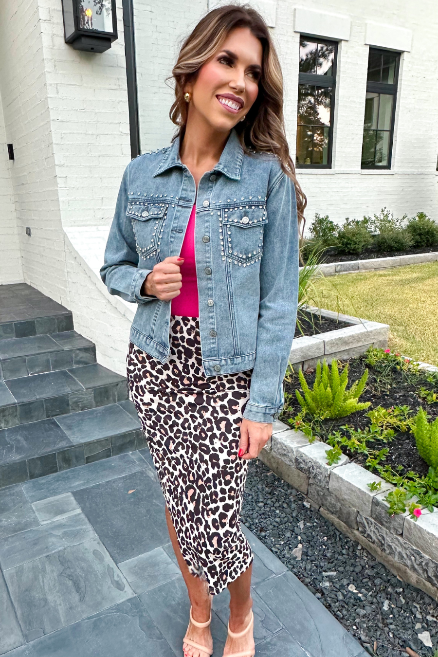 Stevie Rhinestone Denim Jacket - Jess Lea Boutique