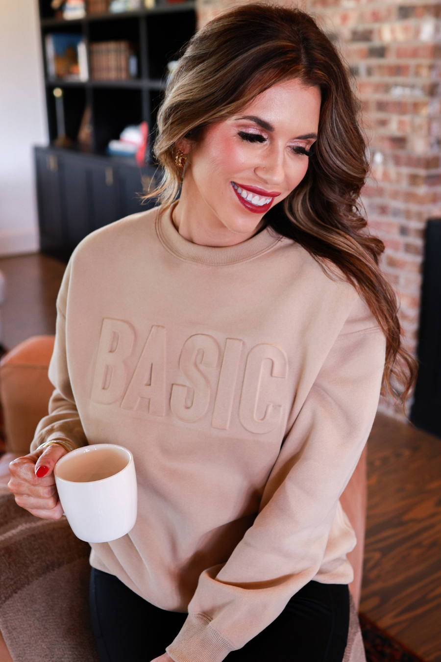 Basic Embossed Sweatshirt - Jess Lea Boutique