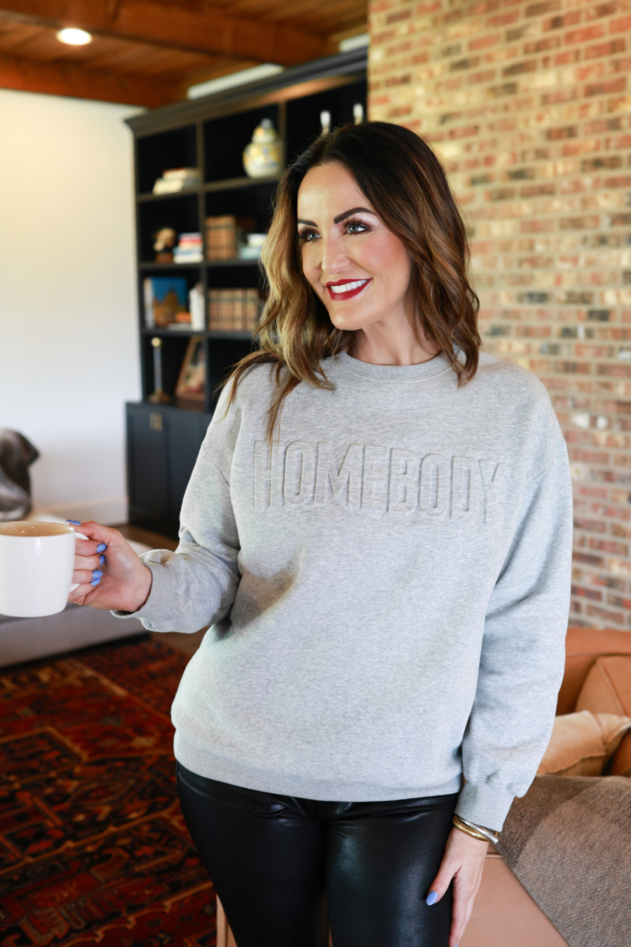 Homebody Embossed Sweatshirt - Jess Lea Boutique