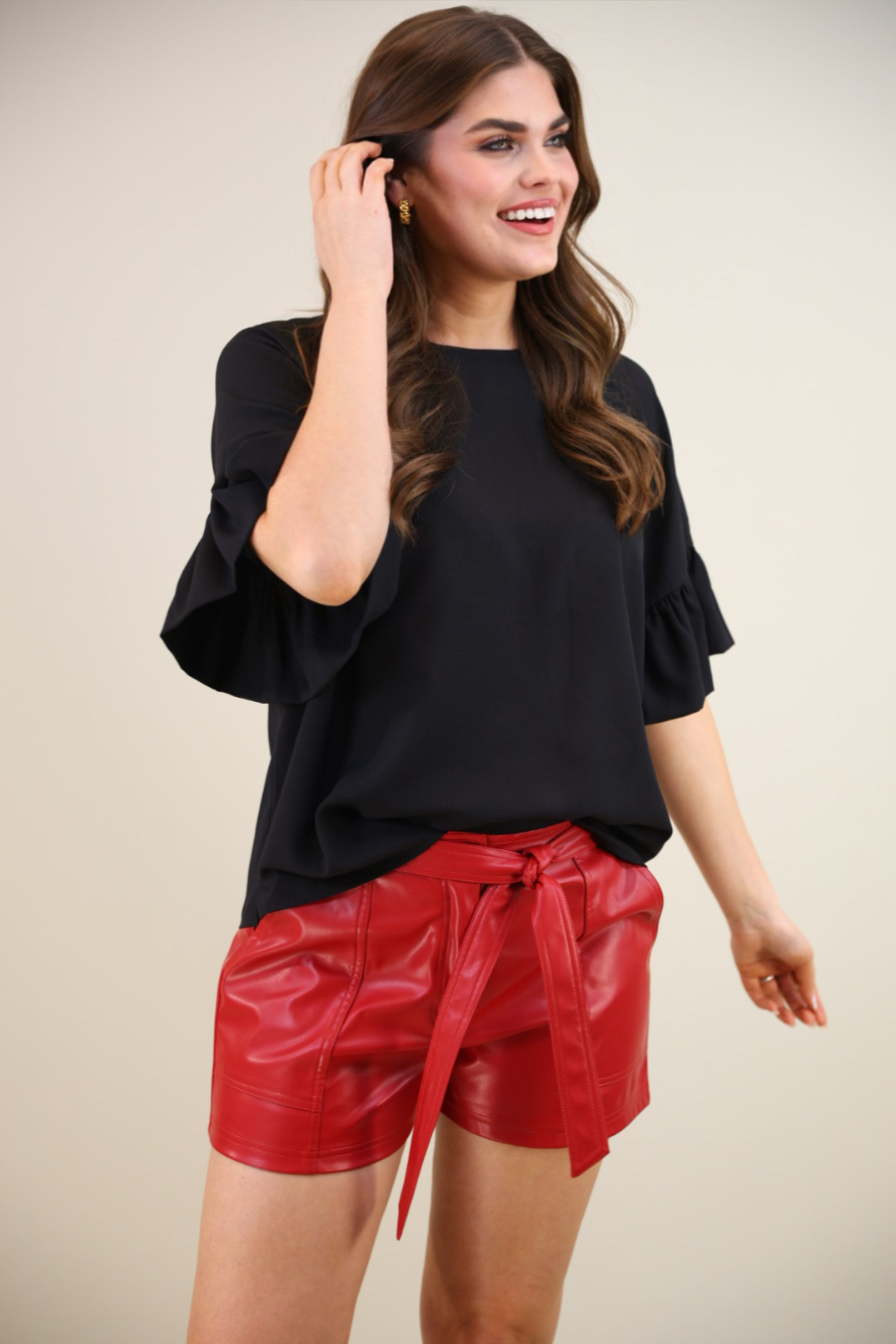 PREORDER-Rebecca Ruffle Sleeve Top - Jess Lea Boutique