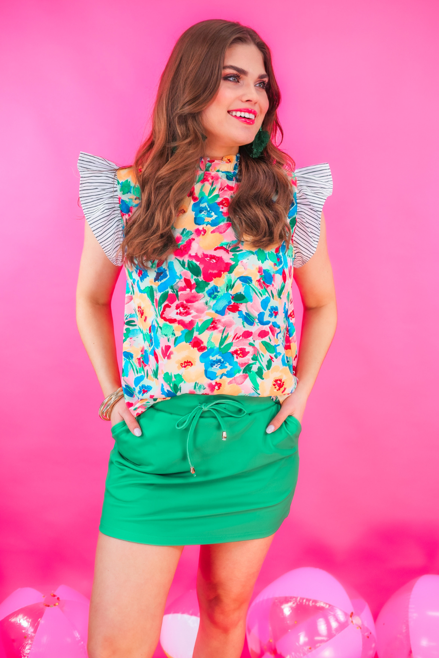 Solid Green Skort - Jess Lea Boutique